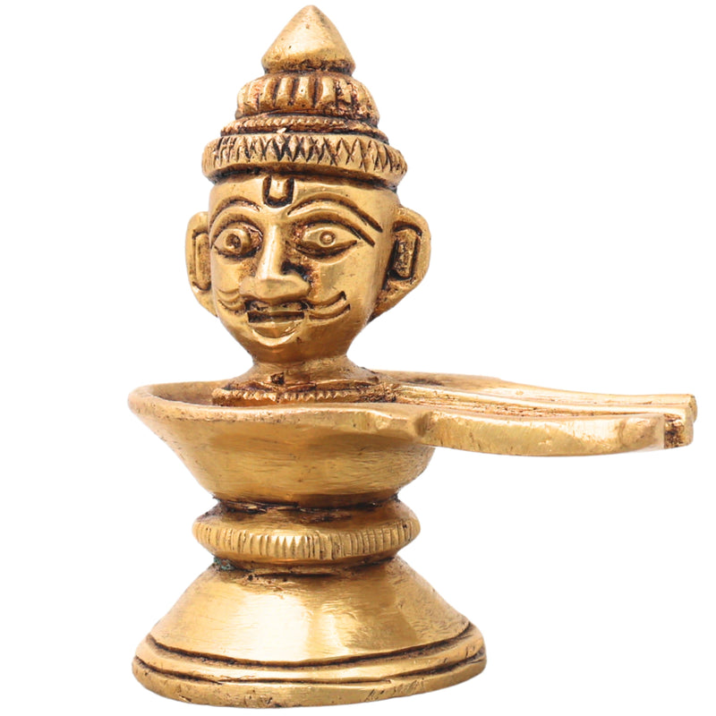 Handcrafted Brass Shiva Lingam with Face | Shivling Idol | Shivalingam Jyotirlinga Mahalingam Banalinga Murti for Puja & Home Temple Decor,Gold, 2.5 Inch, 1 Piece