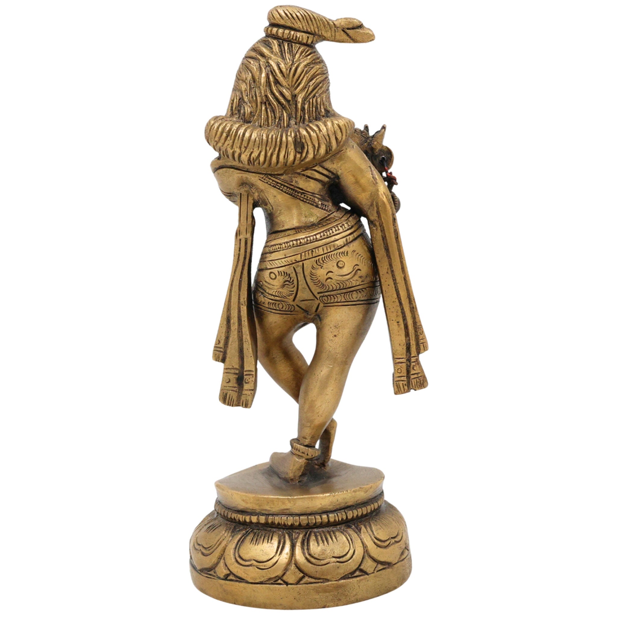 Brass Krishna Idol – Lord Bal Gopal Murti, Gopal Vigraham, Kanhaiya Statue, Makhan Chor Pooja Idol for Home Decor & Gifts,Gold, 6.5 Inch, 1 Piece