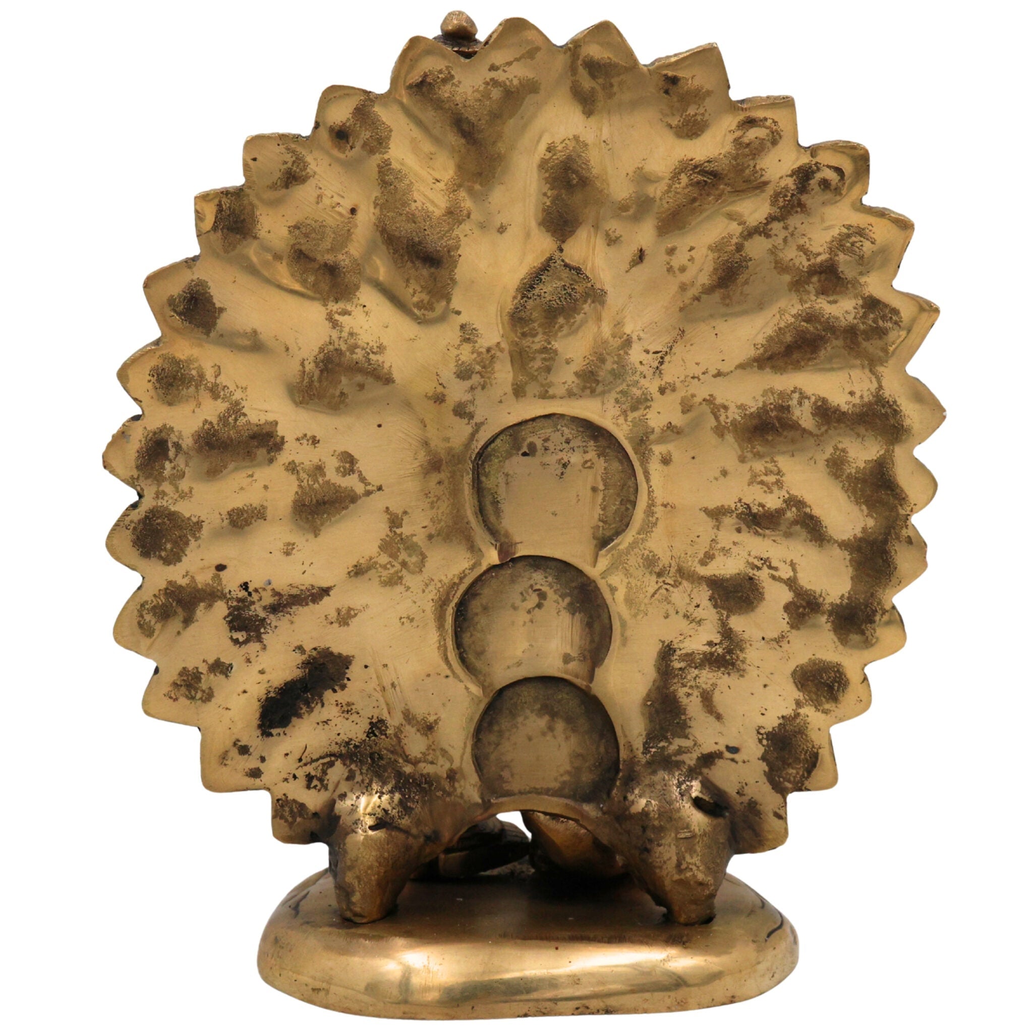 Handcrafted Brass Murugan with Peacock Idol – Lord Kartikeya Skanda Subramanya Shanmukha Kumara Swamy Vel Murugan Pittal Statue for Pooja, Temple & Home Decor,Gold, 9 Inch, 1 Piece