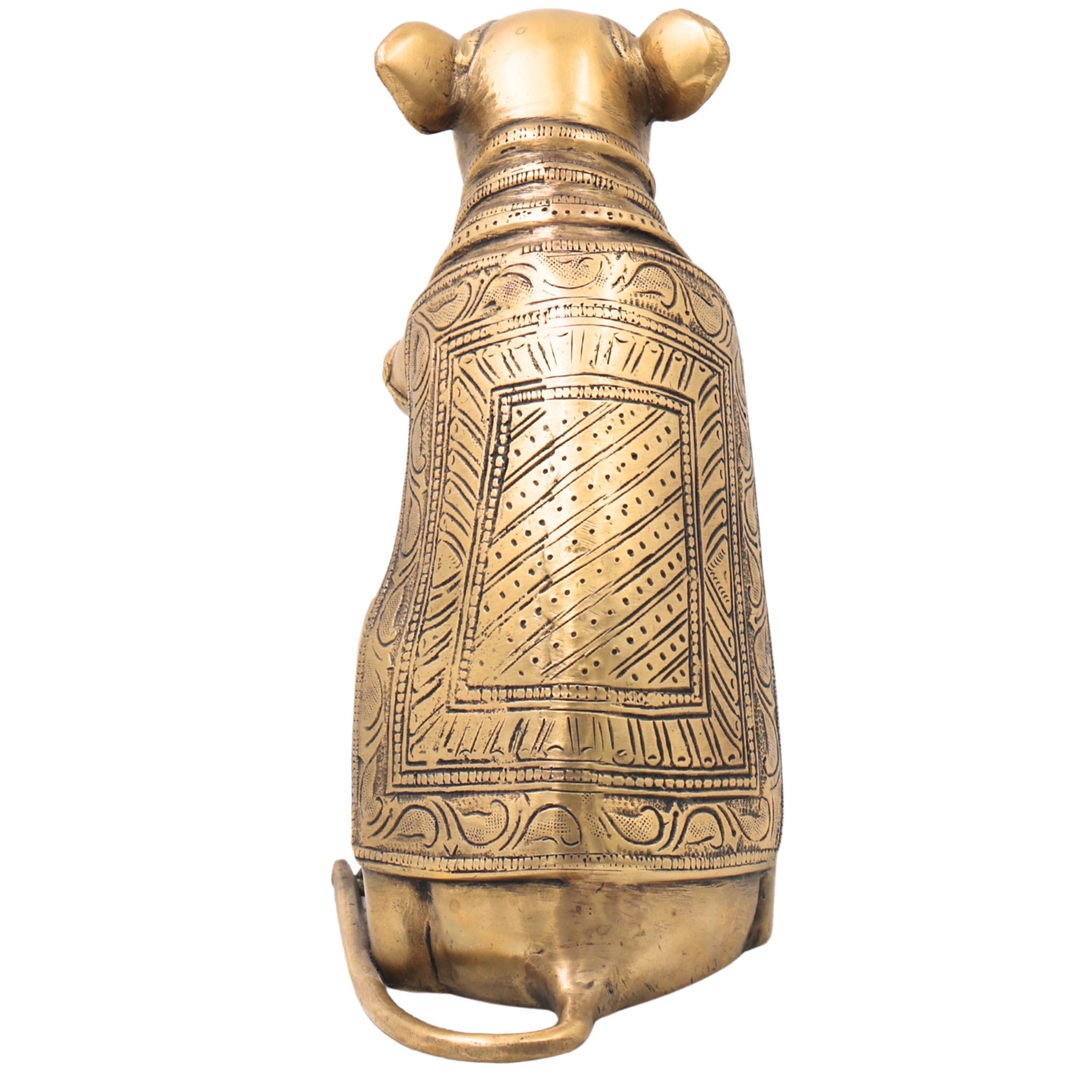 Brass Rat Idol, Mushak Murti, Mooshak Pittal Figurine, Chuha Statue for Home, Temple, Puja & Gifting,Gold, 9 Inch, 1 Piece