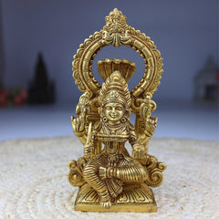 Brass Mariamman Idol, Goddess Mariamma Murti, Mariyammal Statue, Aadi Mariamman Pooja Idol | Handcrafted South Indian Mariamman Figurine for Home & Temple Decor,Gold, 7.5 Inch, 1 Piece