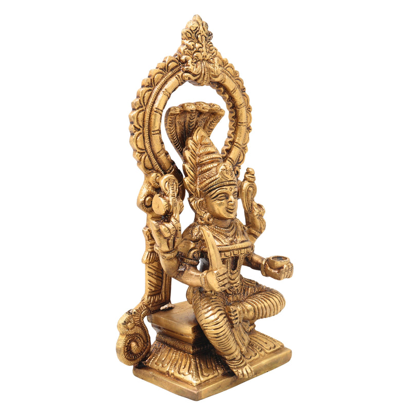 Brass Mariamman Idol, Goddess Mariamma Murti, Mariyammal Statue, Aadi Mariamman Pooja Idol | Handcrafted South Indian Mariamman Figurine for Home & Temple Decor,Gold, 7.5 Inch, 1 Piece