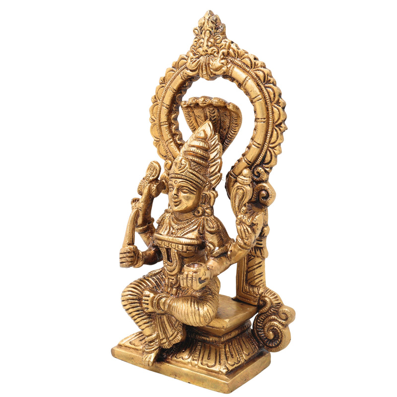Brass Mariamman Idol, Goddess Mariamma Murti, Mariyammal Statue, Aadi Mariamman Pooja Idol | Handcrafted South Indian Mariamman Figurine for Home & Temple Decor,Gold, 7.5 Inch, 1 Piece