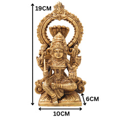 Brass Mariamman Idol, Goddess Mariamma Murti, Mariyammal Statue, Aadi Mariamman Pooja Idol | Handcrafted South Indian Mariamman Figurine for Home & Temple Decor,Gold, 7.5 Inch, 1 Piece