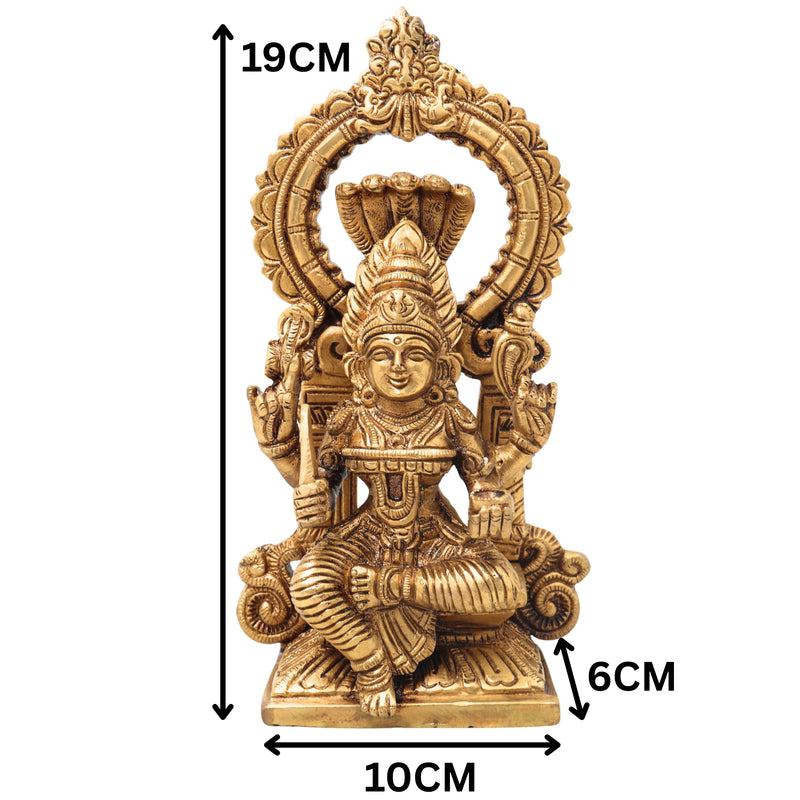 Brass Mariamman Idol, Goddess Mariamma Murti, Mariyammal Statue, Aadi Mariamman Pooja Idol | Handcrafted South Indian Mariamman Figurine for Home & Temple Decor,Gold, 7.5 Inch, 1 Piece