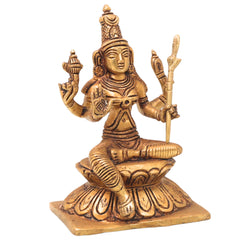 Brass Rajarajeshwari Idol, Sri Lalita Tripurasundari Amman Murti, Kamakshi Shodashi Devi Statue for Puja & Home Decor,Gold, 5.5 Inch, 1 Piece