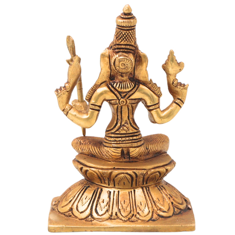 Brass Rajarajeshwari Idol, Sri Lalita Tripurasundari Amman Murti, Kamakshi Shodashi Devi Statue for Puja & Home Decor,Gold, 5.5 Inch, 1 Piece