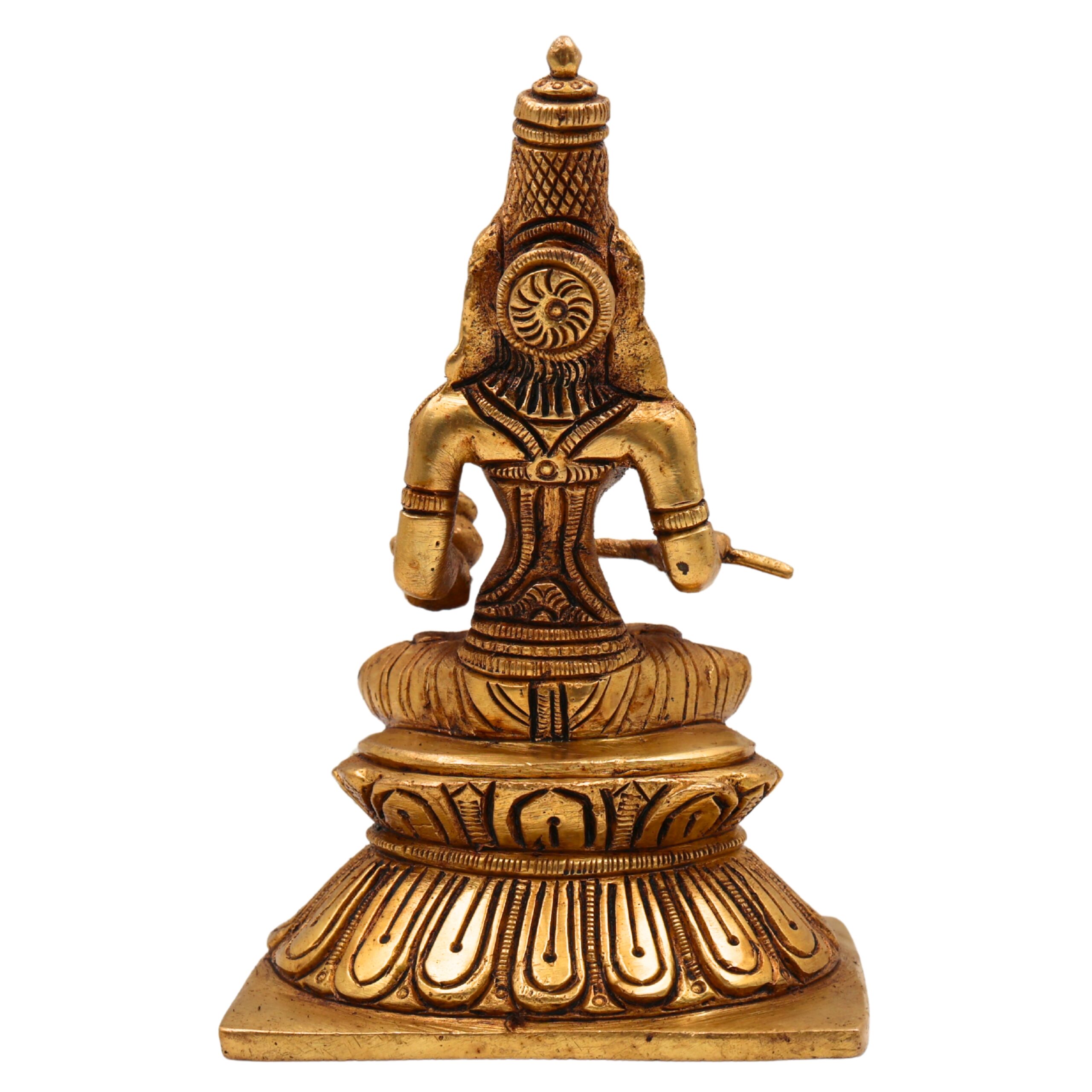 Brass Annapurna Devi Idol | Anna Lakshmi Annapoorna Mata Murti | Handcrafted Annapurneshwari Parvati Statue for Pooja, Home Temple & Gifting,Gold, 5.5 Inch, 1 Piece