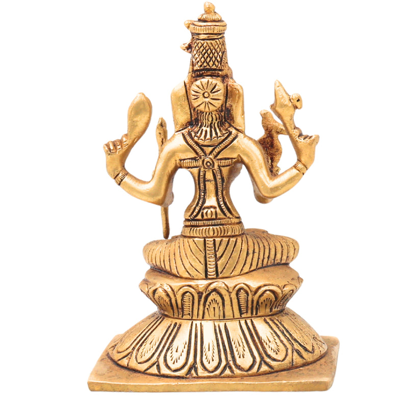 Brass Kamakshi Idol Kanchi Kamakshi Amman Statue, Lalitha Tripura Sundari Rajarajeshwari Pital Moorti,Gold, 6 Inch, 1 Piece