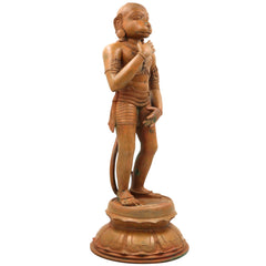 Handmade Panchaloha Hanuman Idol – South Indian Pandya Style Bronze Anjaneya Murti | Bajrang Bali Veer Maruti Statue for Pooja & Temple, Brown, 19.5 Inch, 1 Piece