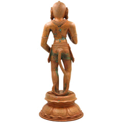 Handmade Panchaloha Hanuman Idol – South Indian Pandya Style Bronze Anjaneya Murti | Bajrang Bali Veer Maruti Statue for Pooja & Temple, Brown, 19.5 Inch, 1 Piece