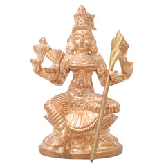 Handmade Bronze Raja Rajeshwari Idol | Panchaloha Rajarajeshwari Murti | Lalita Tripura Sundari Statue for Pooja & Temple Decor,Gold, 3.5 Inch, 1 Piece