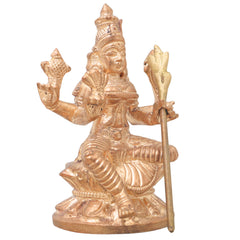Handmade Bronze Raja Rajeshwari Idol | Panchaloha Rajarajeshwari Murti | Lalita Tripura Sundari Statue for Pooja & Temple Decor,Gold, 3.5 Inch, 1 Piece