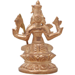 Handmade Bronze Raja Rajeshwari Idol | Panchaloha Rajarajeshwari Murti | Lalita Tripura Sundari Statue for Pooja & Temple Decor,Gold, 3.5 Inch, 1 Piece