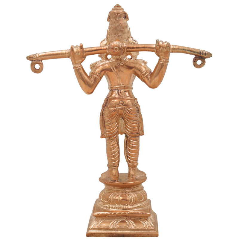 Handcrafted Idumban Idol | Panchaloha Bronze Murti | Idumban Swami Statue | Chola Art Temple Deity | South India Spiritual Idol,Gold, 6 Inch, 1 Piece