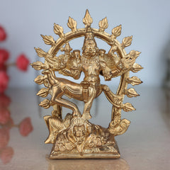 Handcrafted Bronze Lord Sharabha Idol | Sharabeshwara Murti | Panchaloha Sharabheshwaramurti | Chola Art South India Statue,Gold, 6 Inch, 1 Piece