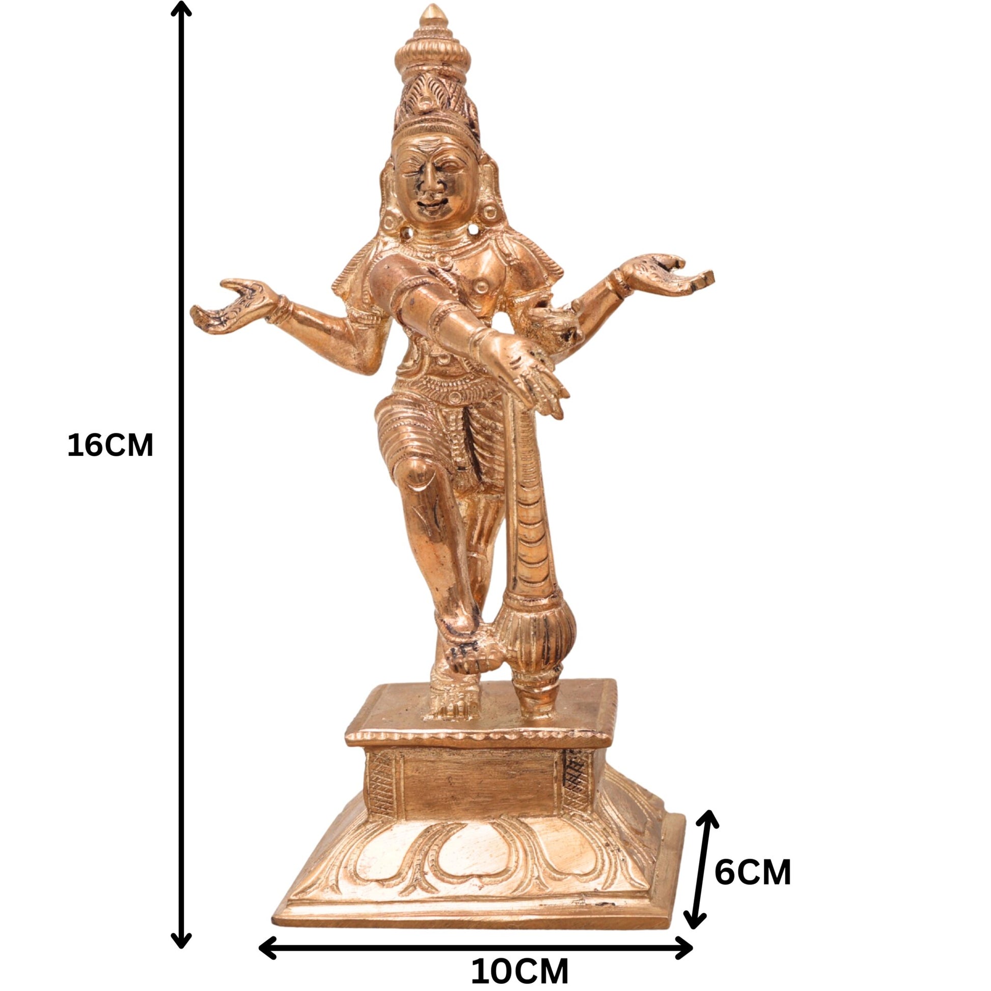 Handcrafted Bronze Panchaloha Jaya Vijaya Idols, Temple Dwarapal Guardians, Chola Art Decorative Panchadhatu Statue, South India Bronze Sculpture,Gold, 6.5 Inch, 1 Piece
