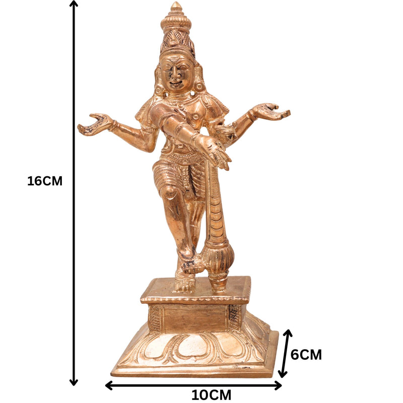 Handcrafted Bronze Panchaloha Jaya Vijaya Idols, Temple Dwarapal Guardians, Chola Art Decorative Panchadhatu Statue, South India Bronze Sculpture,Gold, 6.5 Inch, 1 Piece