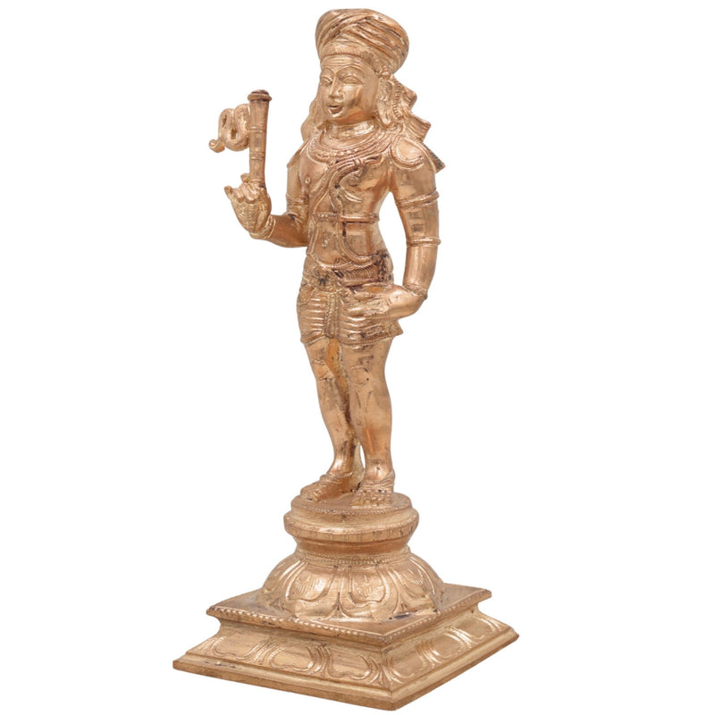 Bronze Aiyanar Dharma Shasta Idol | Panchaloha Ayyanar Statue | Handcrafted Tamil Guardian Deity Sculpture for Temple & Home Puja,Gold, 9 Inch, 1 Piece