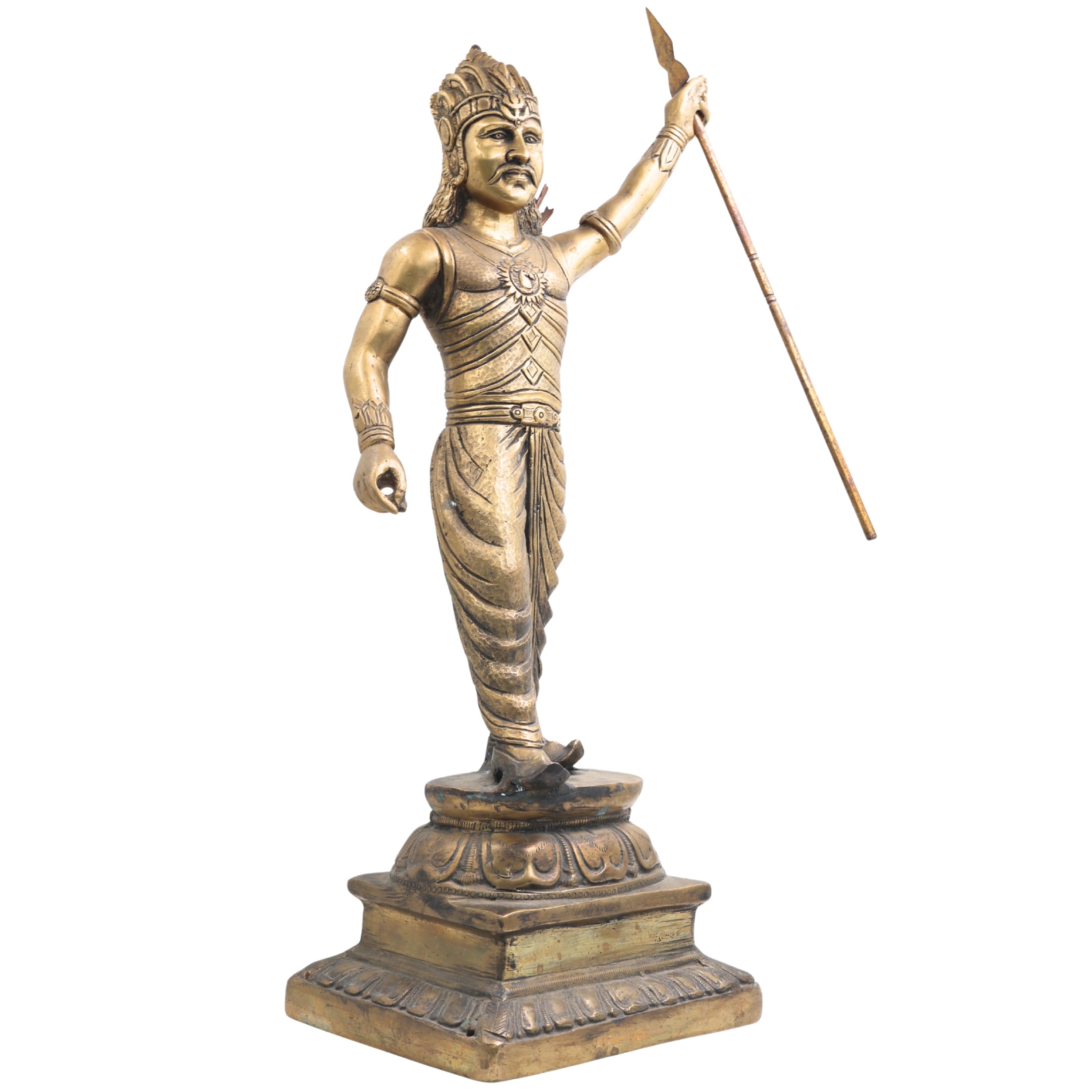 Bhunes Brass Bahubali Idol, Hindu King Sculpture,Gold, 22.5 Inch, 1 Piece