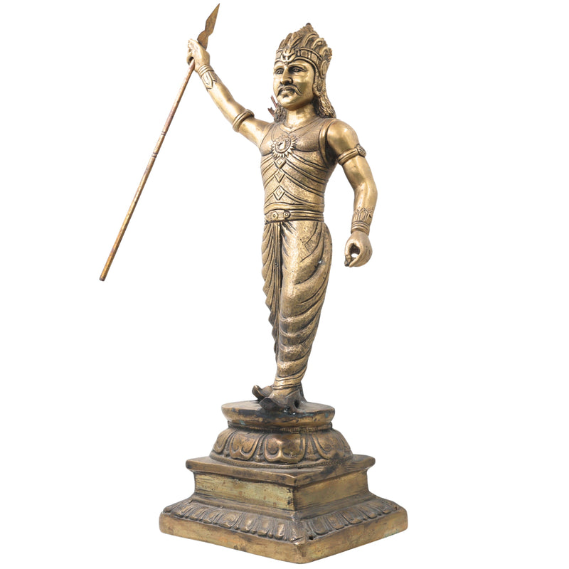 Bhunes Brass Bahubali Idol, Hindu King Sculpture,Gold, 22.5 Inch, 1 Piece