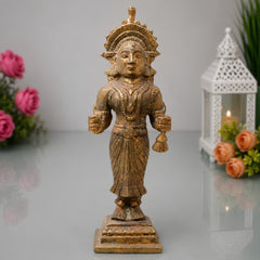 Bhunes Brass Antique Hindu Goddess Devi Idols,Brown, 8 Inch, 1 Piece
