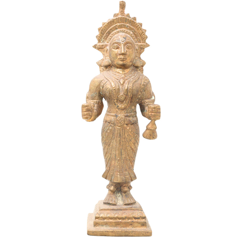 Bhunes Brass Antique Hindu Goddess Devi Idols,Brown, 8 Inch, 1 Piece