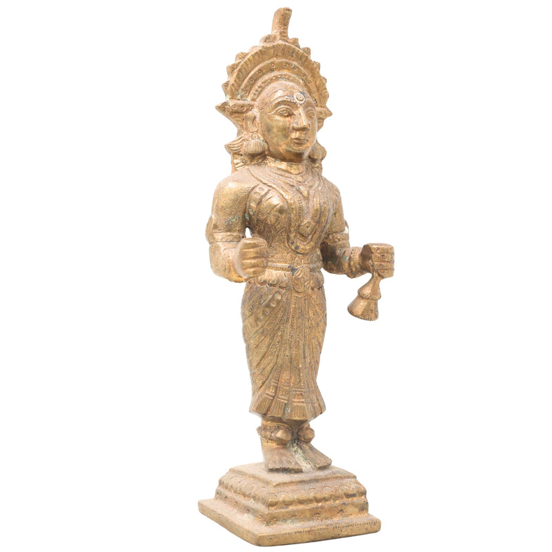 Bhunes Brass Antique Hindu Goddess Devi Idols,Brown, 8 Inch, 1 Piece