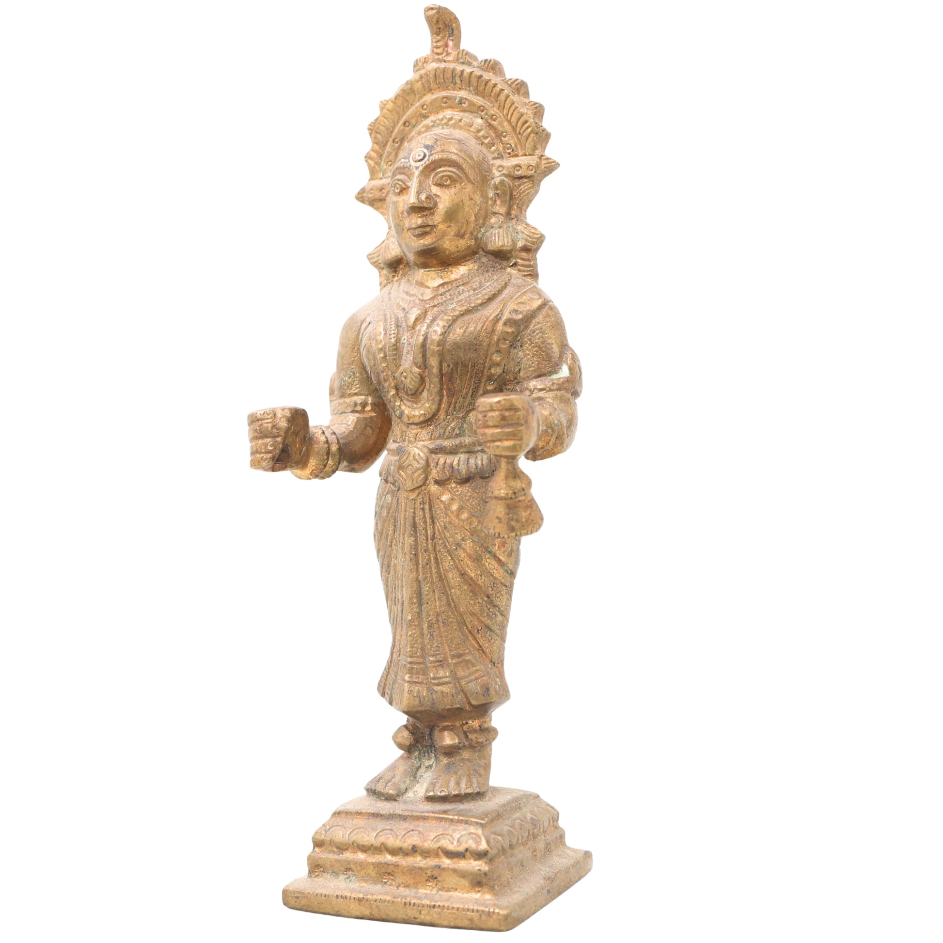Bhunes Brass Antique Hindu Goddess Devi Idols,Brown, 8 Inch, 1 Piece