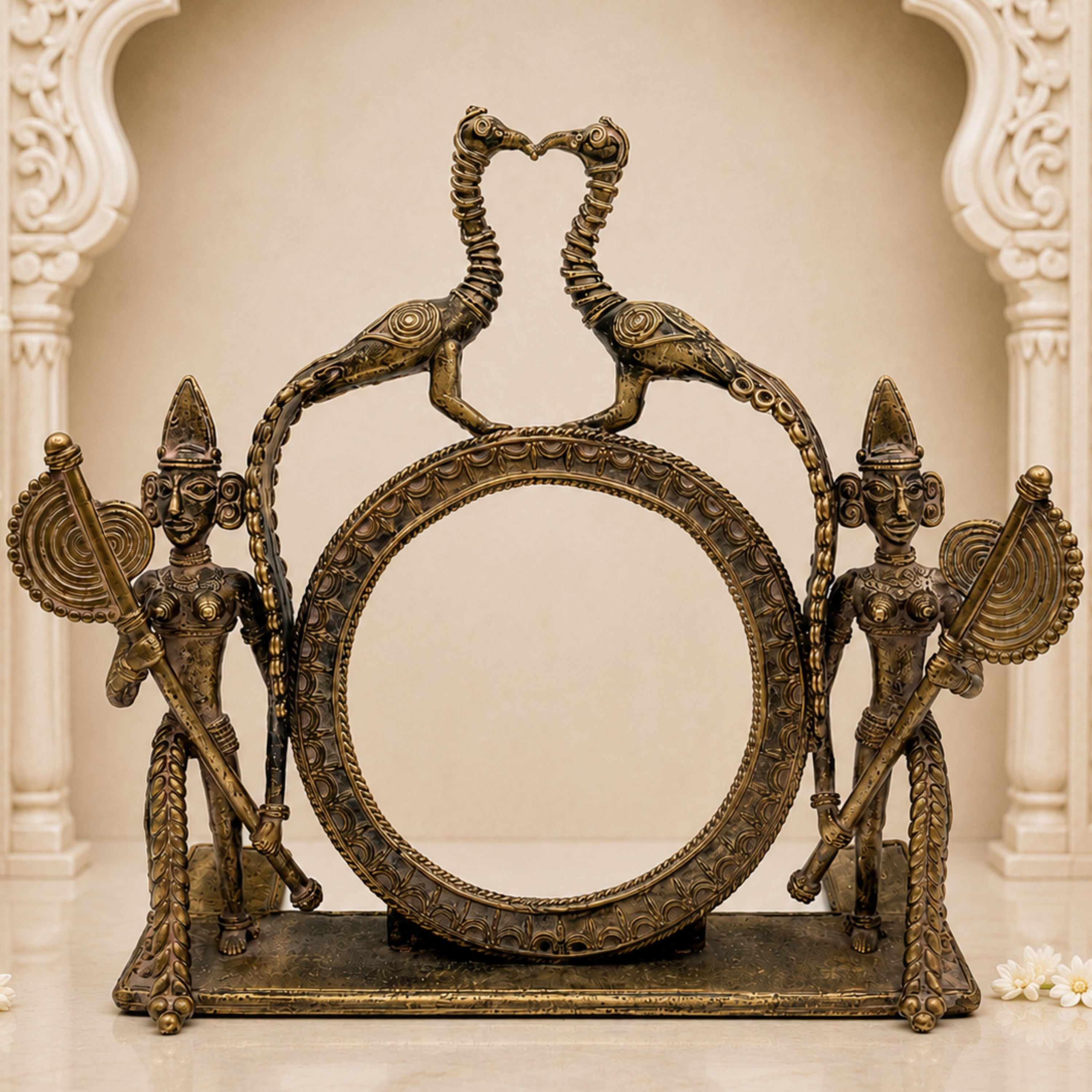 Bhunes Brass Dogra Art, Photo Frame, Prabhavali,Brown, 7 Inch, 1 Piece