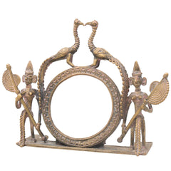 Bhunes Brass Dogra Art, Photo Frame, Prabhavali,Brown, 7 Inch, 1 Piece