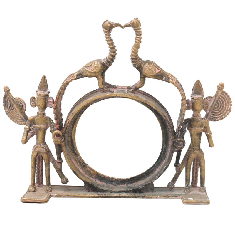 Bhunes Brass Dogra Art, Photo Frame, Prabhavali,Brown, 7 Inch, 1 Piece