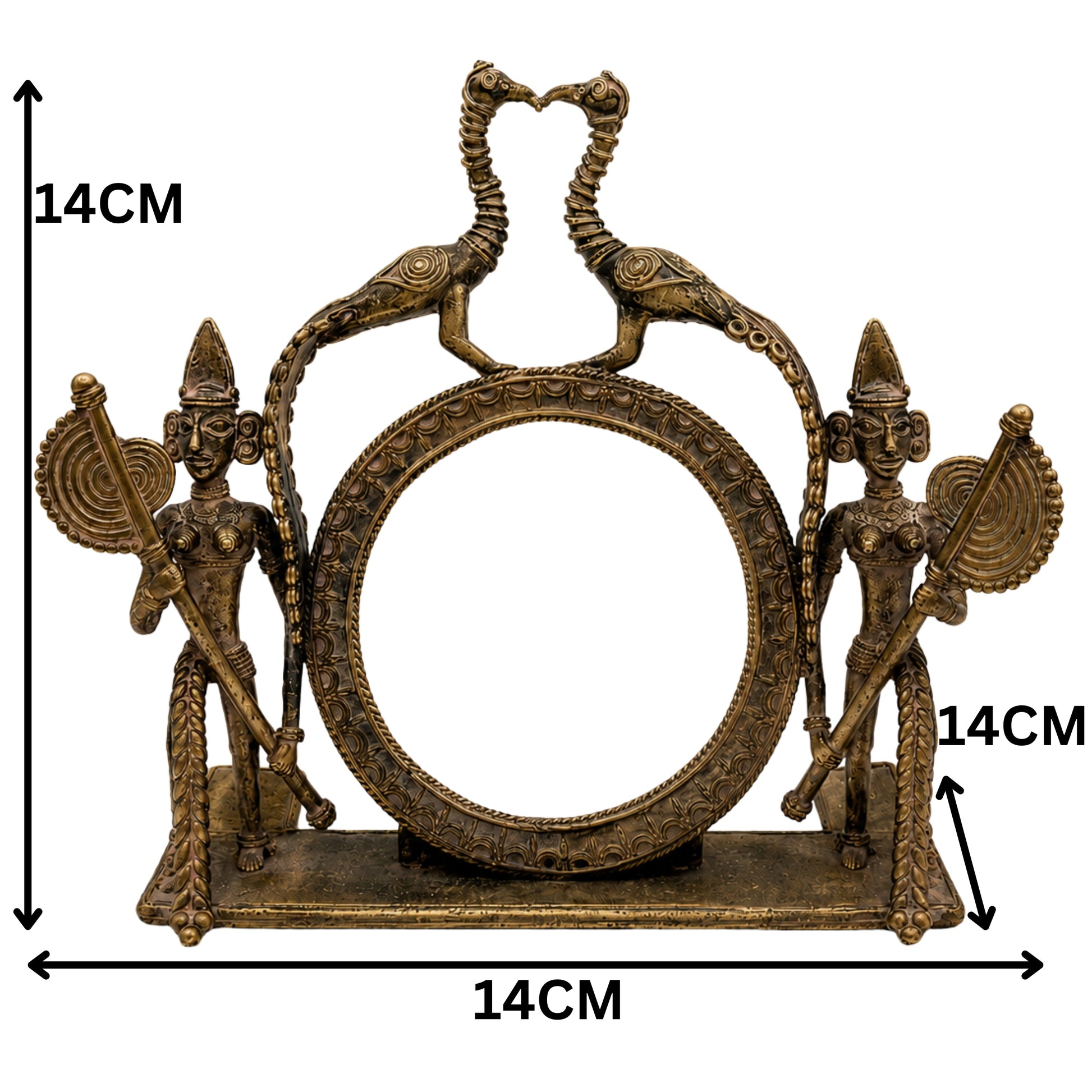 Bhunes Brass Dogra Art, Photo Frame, Prabhavali,Brown, 7 Inch, 1 Piece