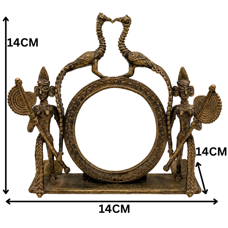 Bhunes Brass Dogra Art, Photo Frame, Prabhavali,Brown, 7 Inch, 1 Piece