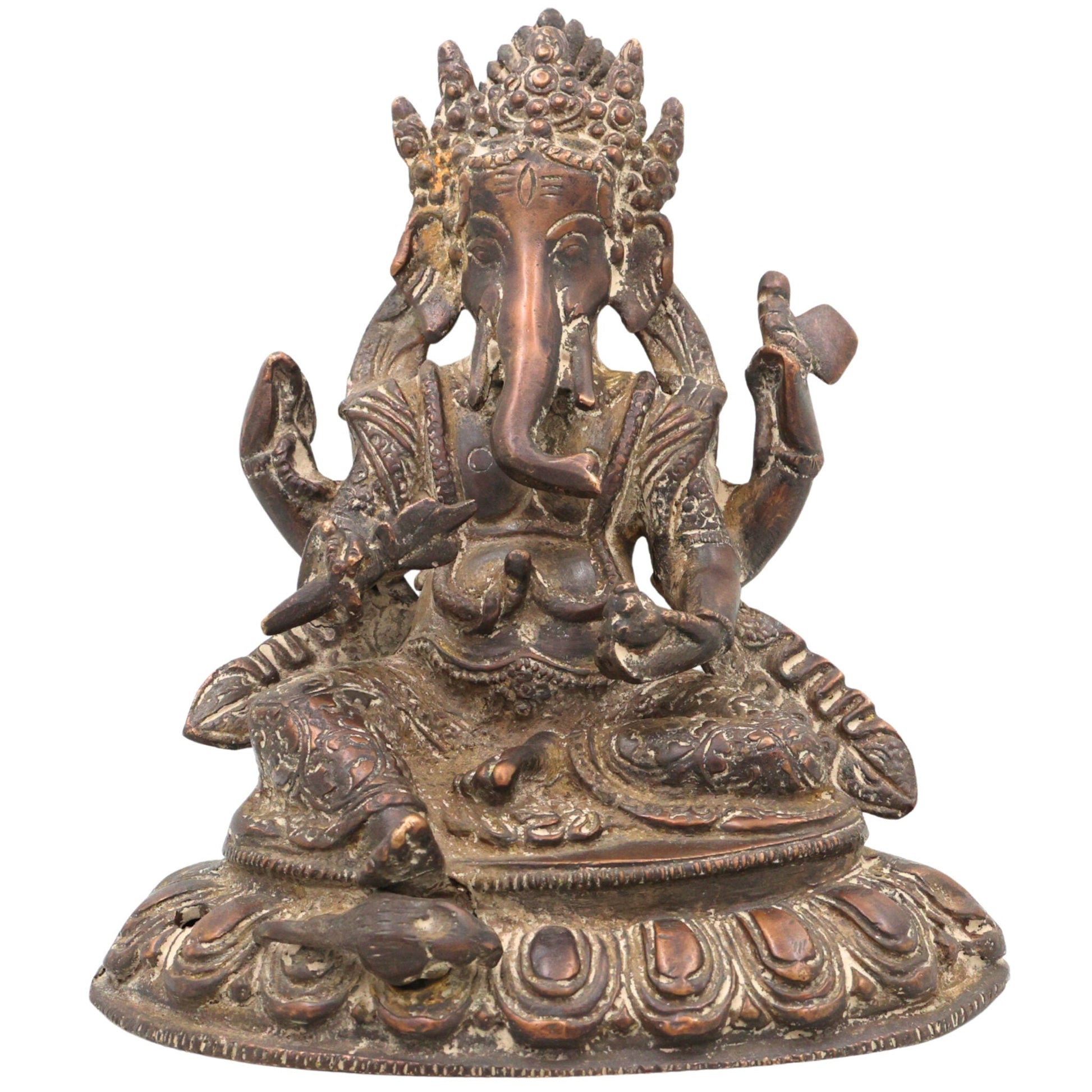 Handcrafted Brass Ganesha Idol | Ganpati Vinayaka Pital Murti for Pooja Room, Home Temple & Decor | Vighnaharta Pillaiyar Ganapati Statue by Bhunes,Brown, 9 Inch, 1 Piece