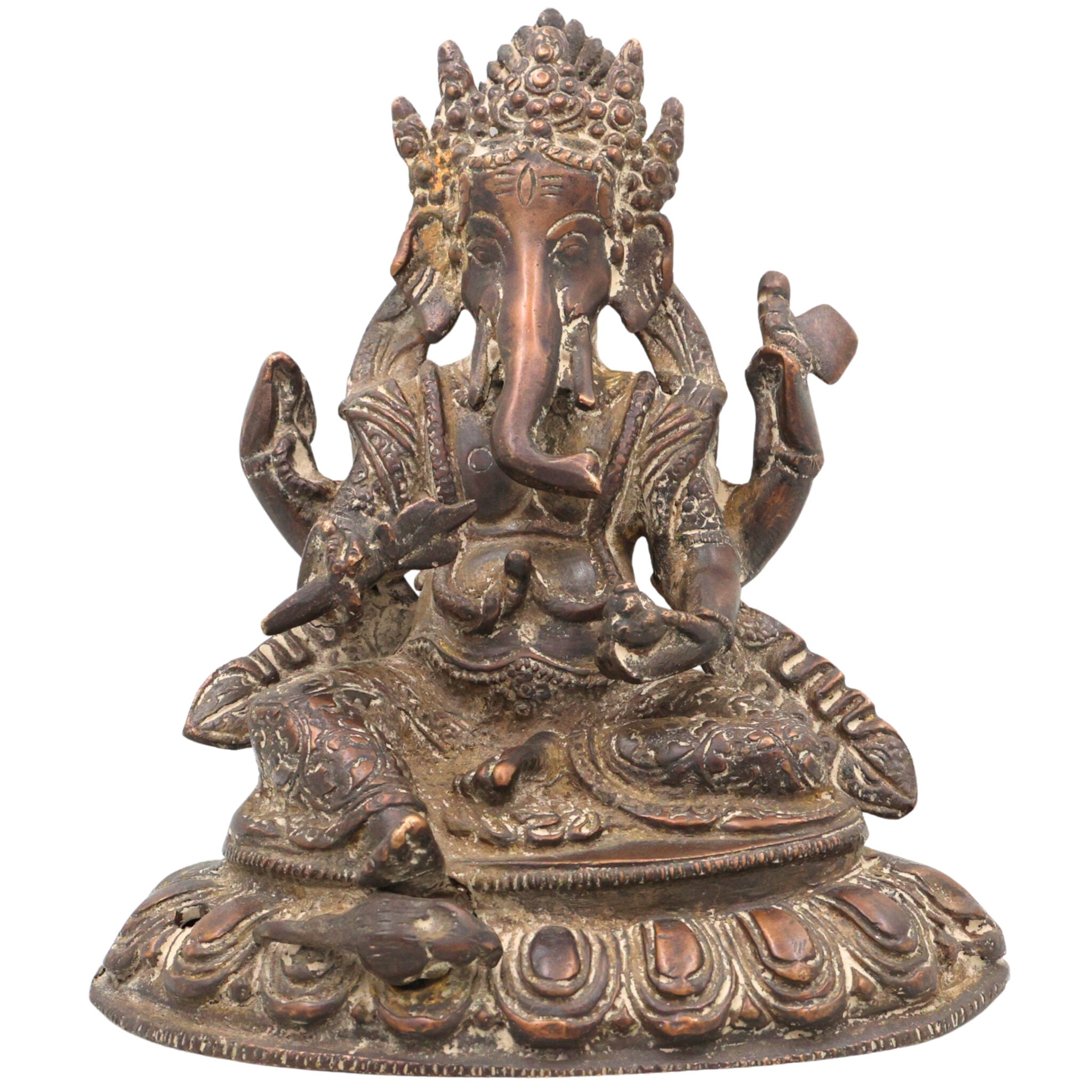 Handcrafted Brass Ganesha Idol | Ganpati Vinayaka Pital Murti for Pooja Room, Home Temple & Decor | Vighnaharta Pillaiyar Ganapati Statue by Bhunes,Brown, 9 Inch, 1 Piece