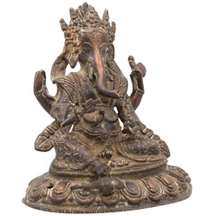 Handcrafted Brass Ganesha Idol | Ganpati Vinayaka Pital Murti for Pooja Room, Home Temple & Decor | Vighnaharta Pillaiyar Ganapati Statue by Bhunes,Brown, 9 Inch, 1 Piece