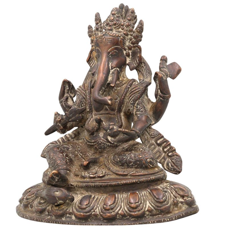Handcrafted Brass Ganesha Idol | Ganpati Vinayaka Pital Murti for Pooja Room, Home Temple & Decor | Vighnaharta Pillaiyar Ganapati Statue by Bhunes,Brown, 9 Inch, 1 Piece