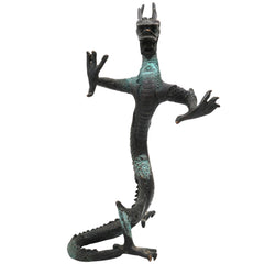 Brass Dragon Idol – Naga, Sarpa, Naag, Shesha, Vasuki, Airavata Mythical Serpent Figurine for Home & Temple Decor,Brown, 9.5 Inch, 1 Piece