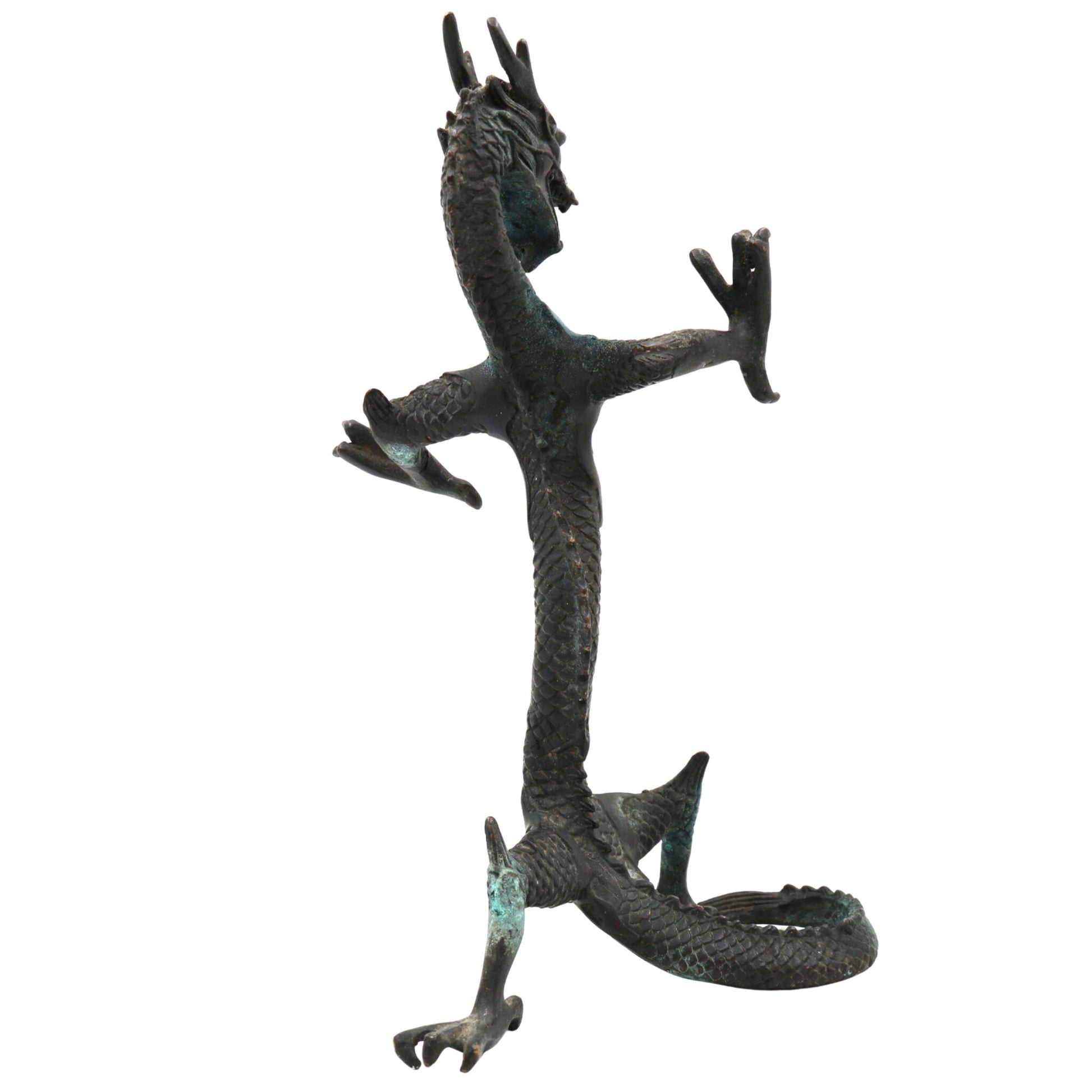 Brass Dragon Idol – Naga, Sarpa, Naag, Shesha, Vasuki, Airavata Mythical Serpent Figurine for Home & Temple Decor,Brown, 9.5 Inch, 1 Piece