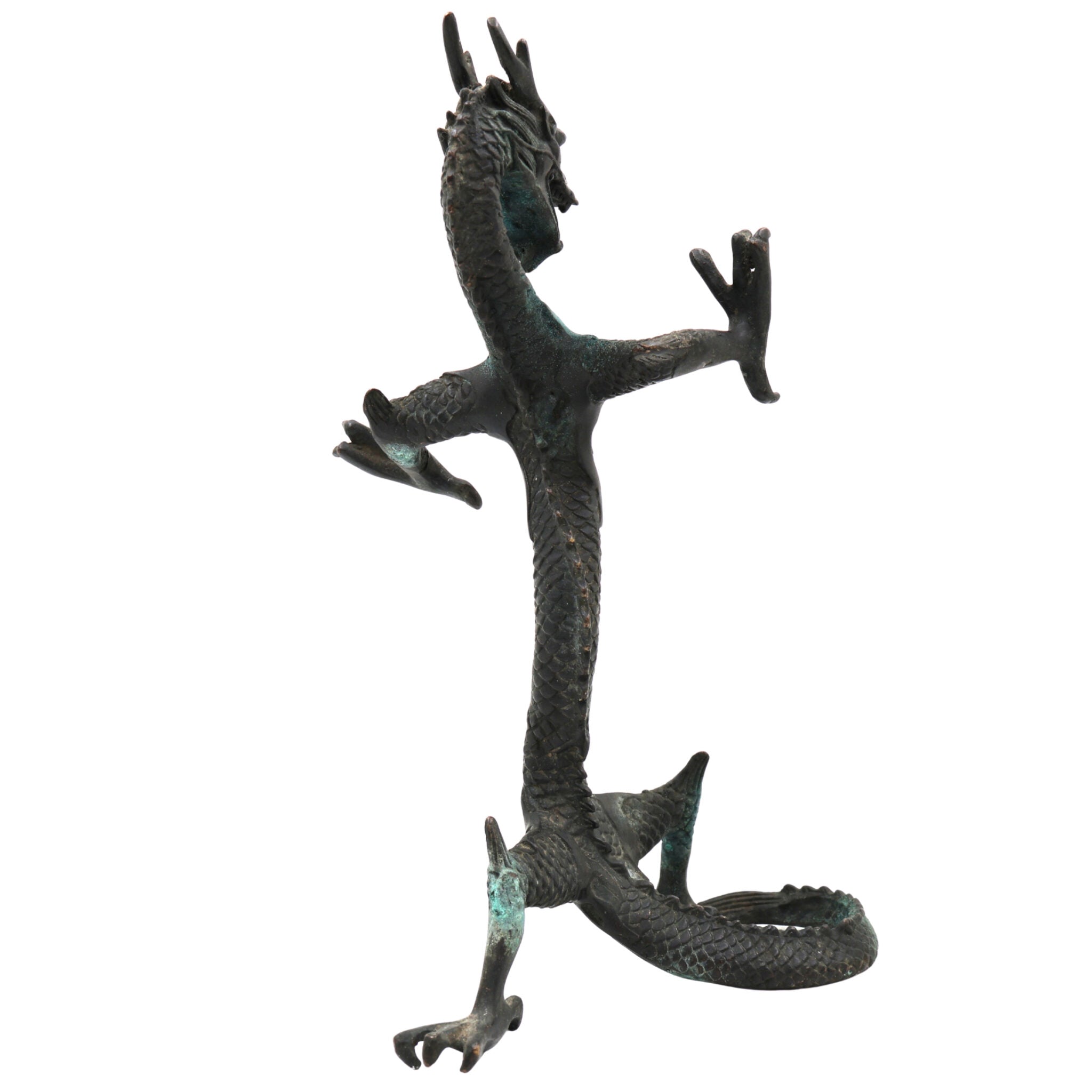 Brass Dragon Idol – Naga, Sarpa, Naag, Shesha, Vasuki, Airavata Mythical Serpent Figurine for Home & Temple Decor,Brown, 9.5 Inch, 1 Piece