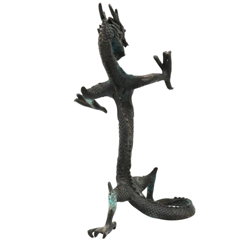 Brass Dragon Idol – Naga, Sarpa, Naag, Shesha, Vasuki, Airavata Mythical Serpent Figurine for Home & Temple Decor,Brown, 9.5 Inch, 1 Piece