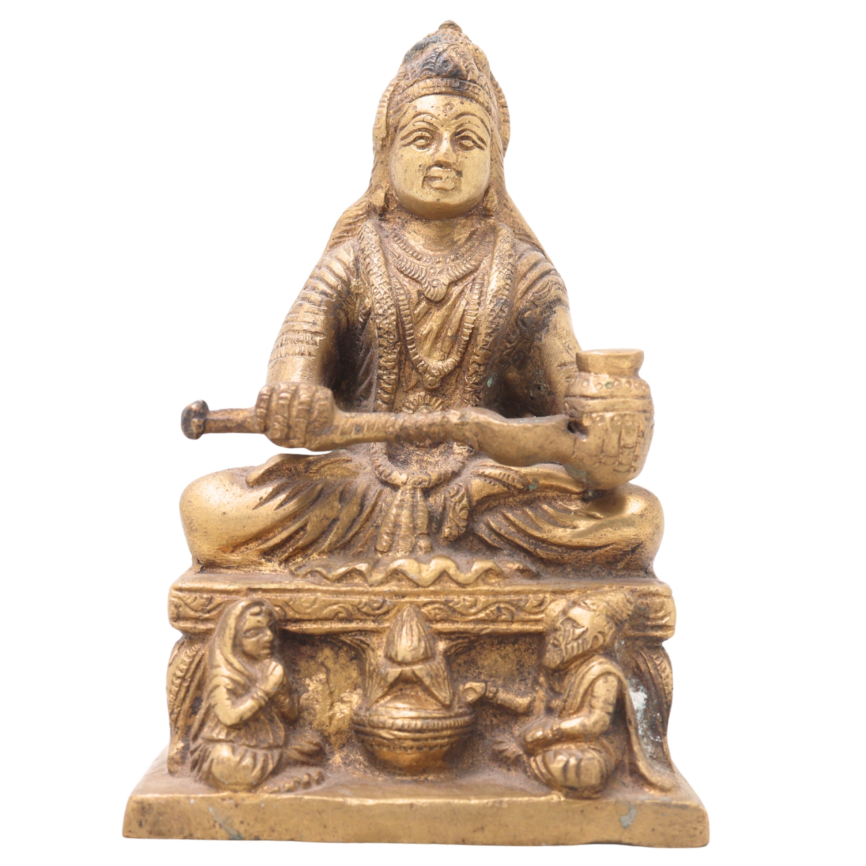 Brass Annapurna Devi Idol | Kashi Annapoorna Mata Murti | Anna Lakshmi Vigraham for Pooja Room, Temple & Home Decor,Gold, 5.5 Inch, 1 Piece
