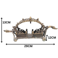 Brass Antique Doli Pallaki Palanquin for Deity Idol Pooja, Temple Decor, Gifting, Handcrafted Traditional Chola Art, Brown, 5 Inch, 1 Piece