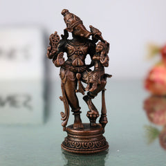 Copper Varaha Lakshmi Idol, Tamra Varaha Bhagwati Murti, Varahi Lakshmi Statue, Bhudevi Varaha Pooja Vigraham, Handcrafted Home Temple Decor,Brown, 3 Inch, 1 Piece