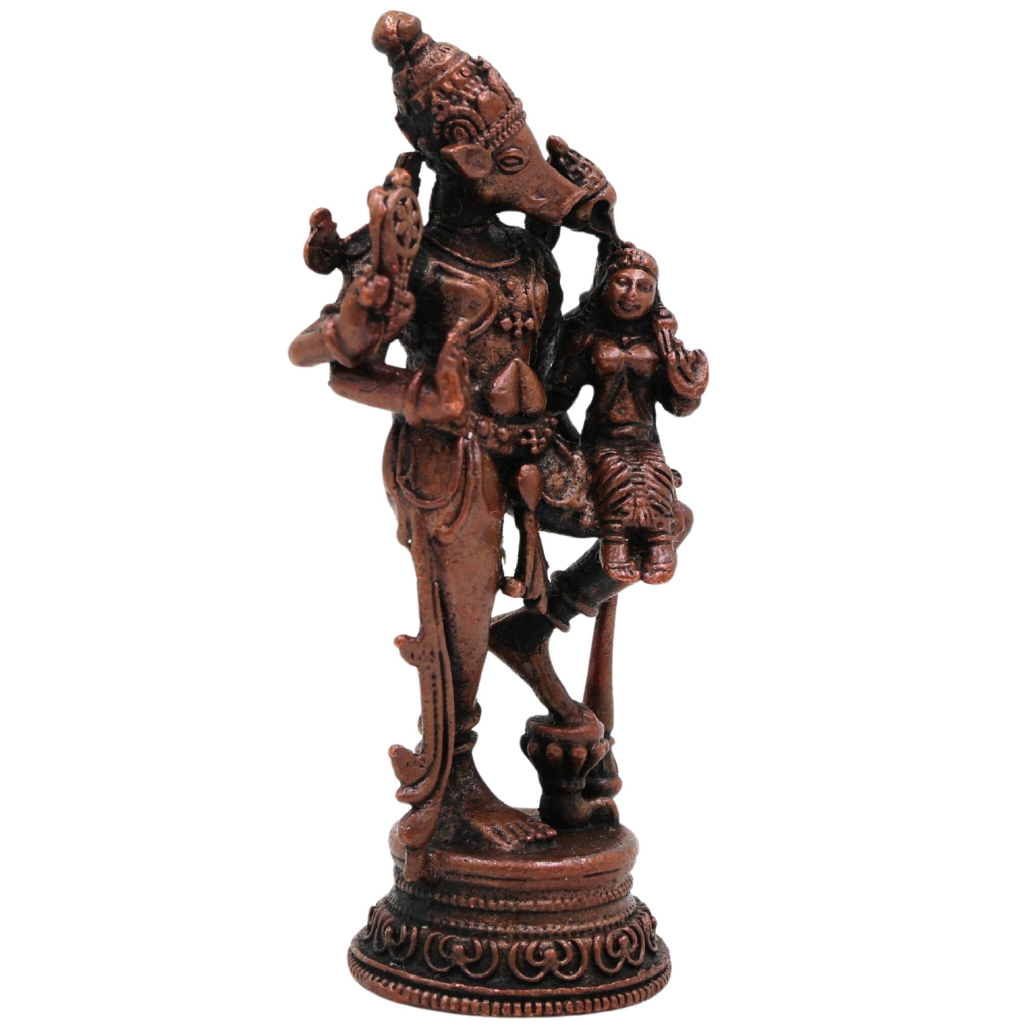 Copper Varaha Lakshmi Idol, Tamra Varaha Bhagwati Murti, Varahi Lakshmi Statue, Bhudevi Varaha Pooja Vigraham, Handcrafted Home Temple Decor,Brown, 3 Inch, 1 Piece