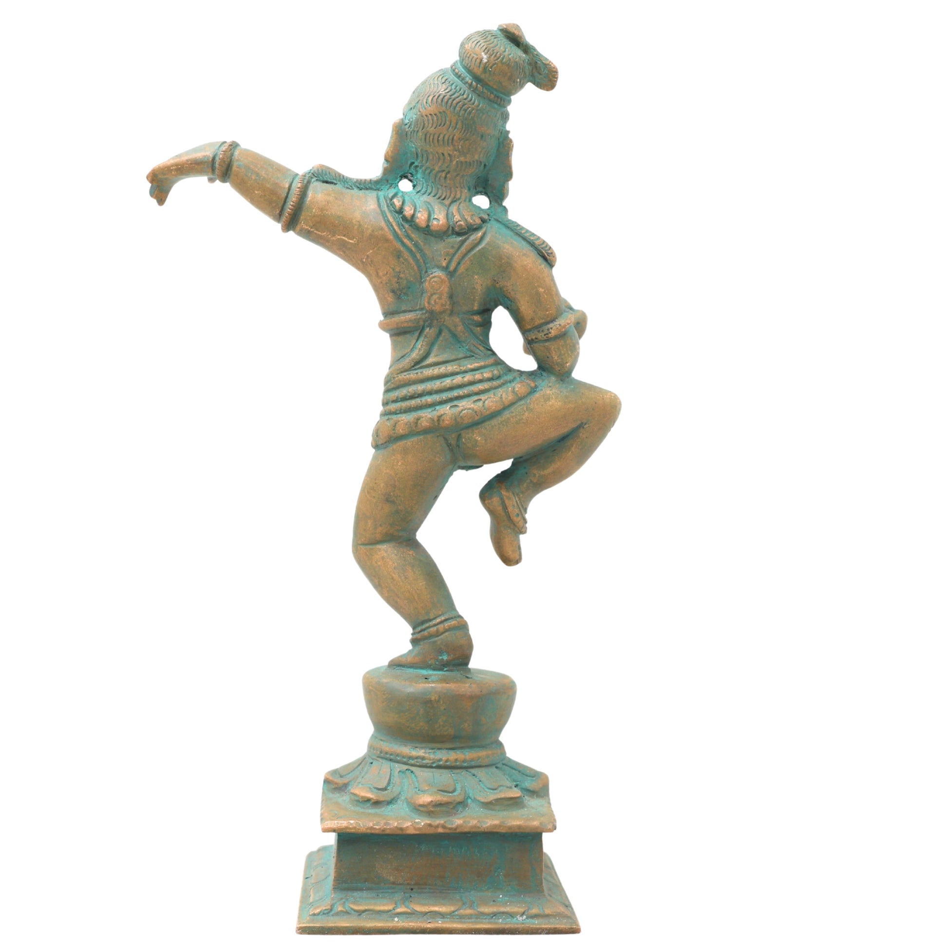 Exquisite Bronze Lord Krishna Idol, Handcrafted Panchaloha Gopal Statue, Makhan Chor Bal Gopal Murti for Temple & Home Decor,Brown, 7 Inch, 1 Piece
