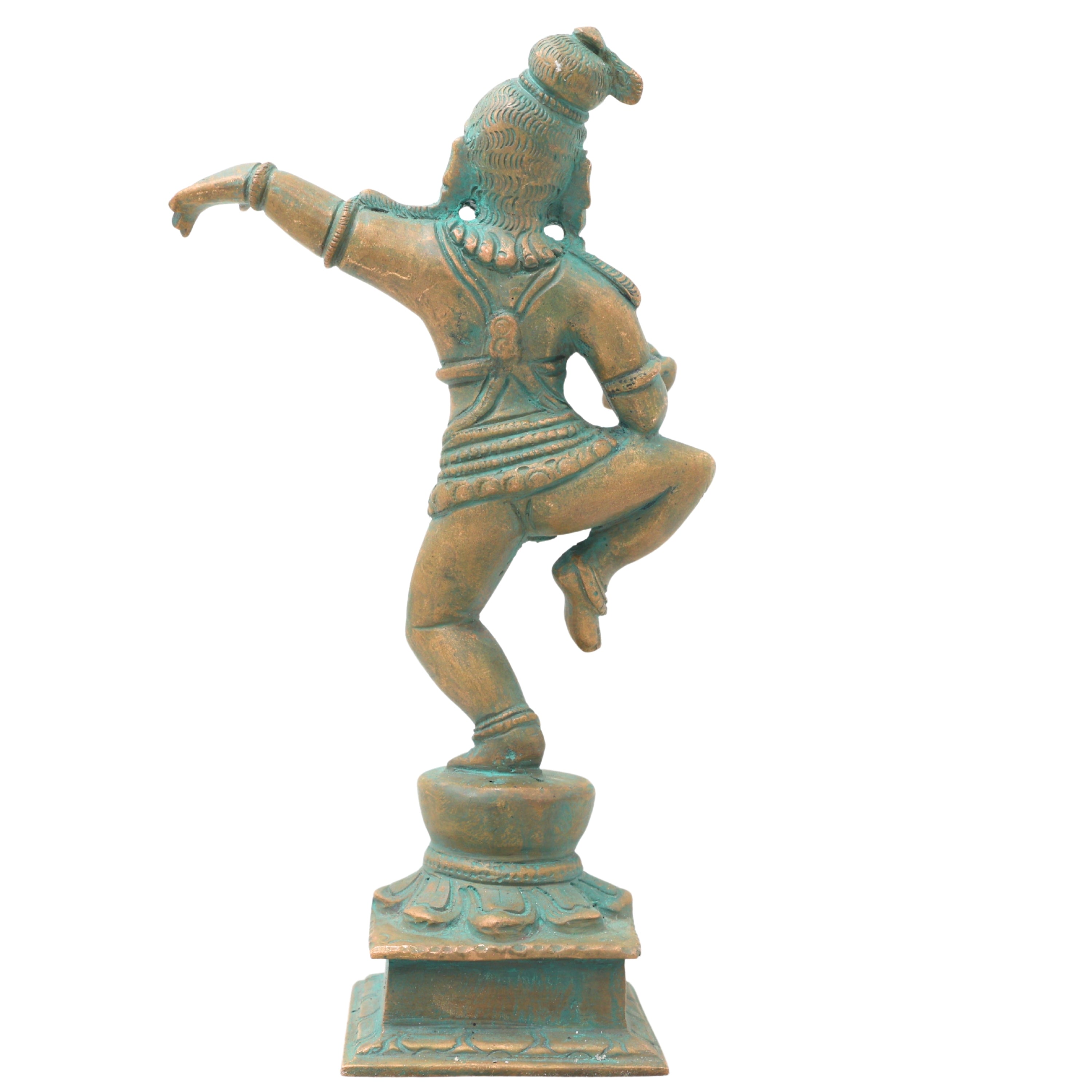 Exquisite Bronze Lord Krishna Idol, Handcrafted Panchaloha Gopal Statue, Makhan Chor Bal Gopal Murti for Temple & Home Decor,Brown, 7 Inch, 1 Piece