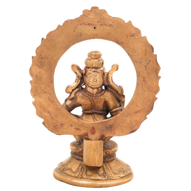 Handcrafted Panchaloha Swami Ayyappa Idol | Bronze Manikanta Sastha Dharma Shastha Murti for Pooja, Temple & Gift,Brown, 4.5 Inch, 1 Piece