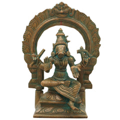 Handcrafted Bronze Varahi Idol | Panchaloha Varahi Murti | Goddess Varahi Statue for Temple & Pooja | South Indian Chola Style Bronze Idol,Brown, 7 Inch, 1 Piece